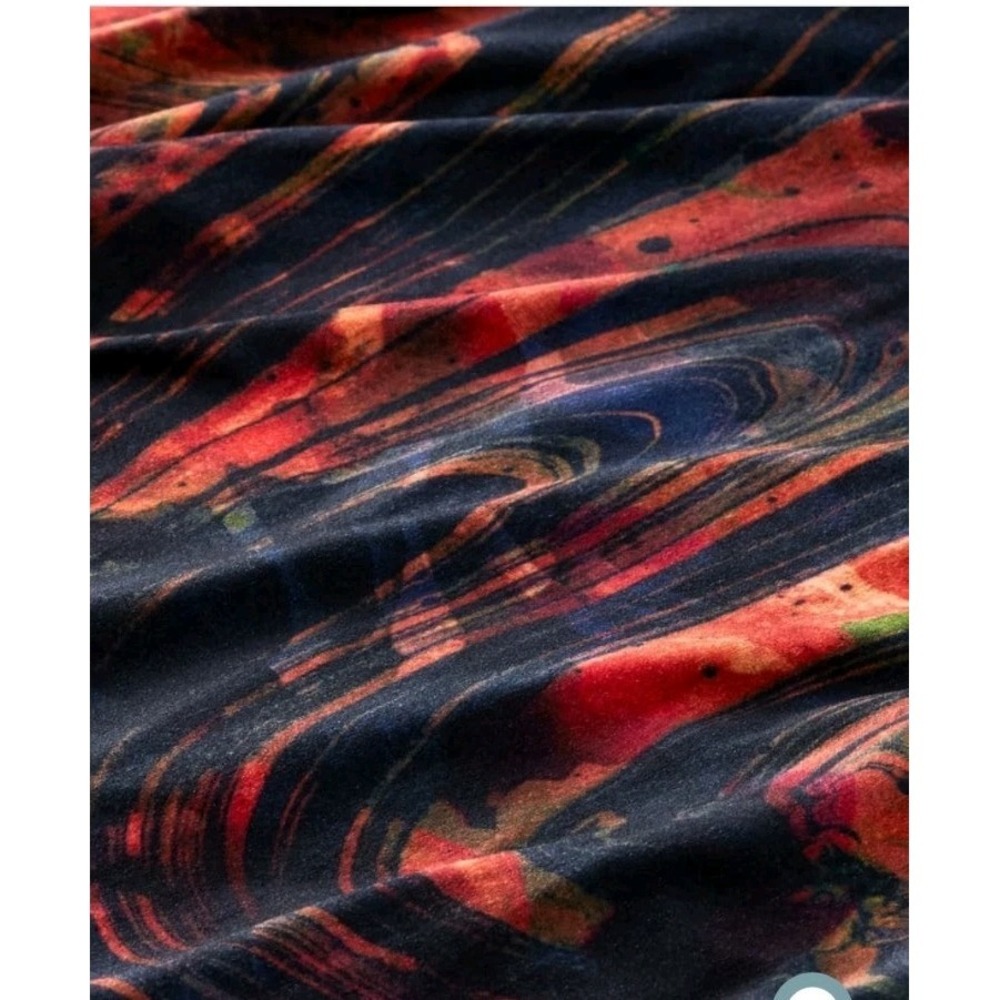 Soft Surroundings Velvet Maxi Dress S Artsy Marble Pockets Boho Long Sleeves - Picture 3 of 8